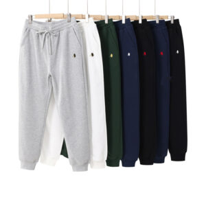 Fleece-Lined Polo Embroidered Zip Hoodie/Pants Set